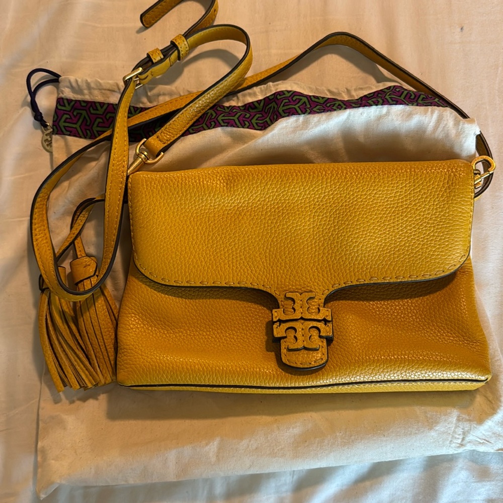Tory Burch yellow leather crossbody